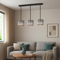 Modern 3 Tier Crystal Chandelier Frame Pendant Light With Clear Glass Rods Luxury Adjustable Hanging Ceiling Light With Bulb - thumbnail 4