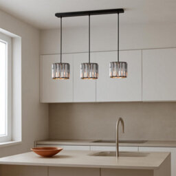 Modern 3 Tier Crystal Chandelier Frame Pendant Light With Clear Glass Rods Luxury Adjustable Hanging Ceiling Light With Bulb - thumbnail 7