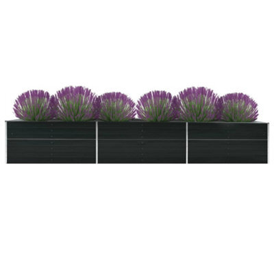 Berkfield Garden Raised Bed Galvanised Steel 480X80X77 Cm Anthracite - image 1