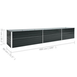 Berkfield Garden Raised Bed Galvanised Steel 480X80X77 Cm Anthracite - thumbnail 6