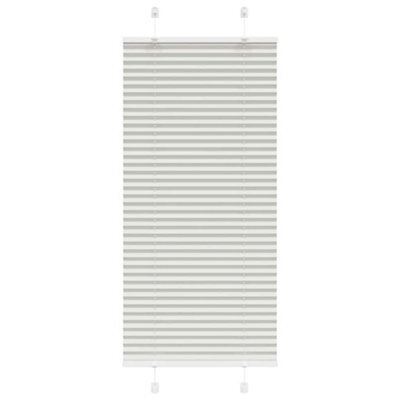 Berkfield Pleated Blind Light Grey 60X100 Cm Fabric Width 59.4 Cm Polyester - image 1