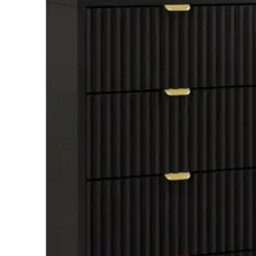 Writing Desk With Fluted Drawers Tireno Bis Black Velvet Laminated Mdf Metal Handles Modern Home Office Study Furniture - thumbnail 4