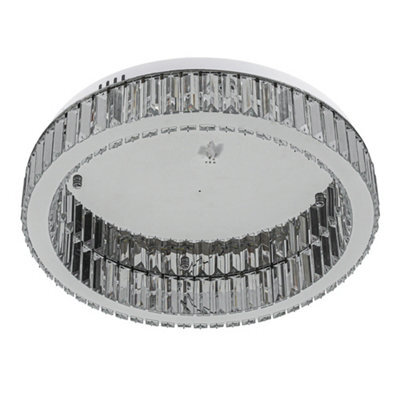 Thehotsale 30W 50Cm Dia Round Crystal Celling Light Chrome Finish Cool White Light - image 1