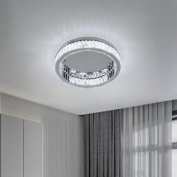 Thehotsale 30W 50Cm Dia Round Crystal Celling Light Chrome Finish Cool White Light - thumbnail 2