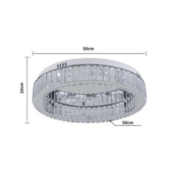 Thehotsale 30W 50Cm Dia Round Crystal Celling Light Chrome Finish Cool White Light - thumbnail 9
