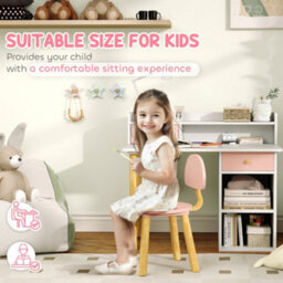 Aiyaplay Kids Desk And Chair Set For Studying, Reading, Drawing, Pink - thumbnail 6