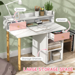 Aiyaplay Kids Desk And Chair Set For Studying, Reading, Drawing, Pink - thumbnail 5