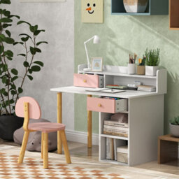 Aiyaplay Kids Desk And Chair Set For Studying, Reading, Drawing, Pink - thumbnail 9