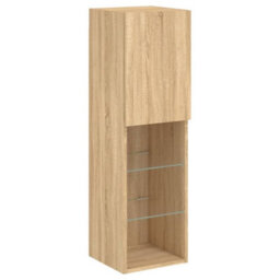 Walplus 5 Piece Tv Wall Units With Led Sonoma Oak Engineered Wood - thumbnail 8