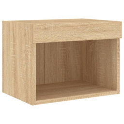 Walplus 5 Piece Tv Wall Units With Led Sonoma Oak Engineered Wood - thumbnail 9