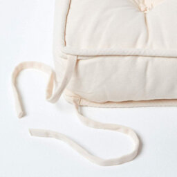Homescapes Cream Cotton Dining Chair Booster Cushion - thumbnail 6