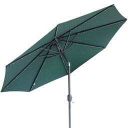 Sundaze 2.7M Green Garden  Parasol Umbrella With Solar Led Lights And Crank Tilt Function Outdoor Patio - thumbnail 5
