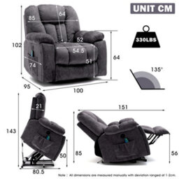 Matteo Power Massage Lift Recliner Chair - Grey - thumbnail 3