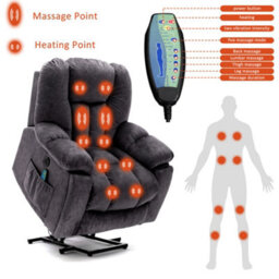 Matteo Power Massage Lift Recliner Chair - Grey - thumbnail 2