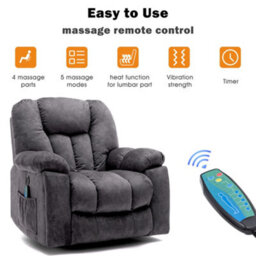 Matteo Power Massage Lift Recliner Chair - Grey - thumbnail 7