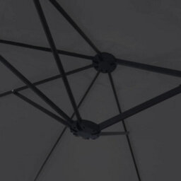 Berkfield Double-Head Garden Parasol With Leds Black 449X245 Cm - thumbnail 8