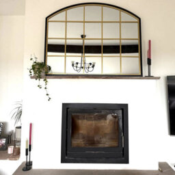 Jōbū Jobu Home - Tomi - Black & Gold Metal Arched Lattice Window Mirror - 95Cm X 120Cm - thumbnail 5