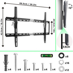 "Duronic Tvb777 Tilt Adjustable Tv Bracket, Wall Mount With Vesa 600X400 For Flat Screen Television 33-60""" - thumbnail 2