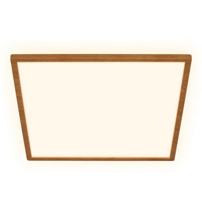 Briloner Ceiling Light Led 18W 2400Lm Square Ultra Slim Wood Look Panel 290mm Warm White - image 1