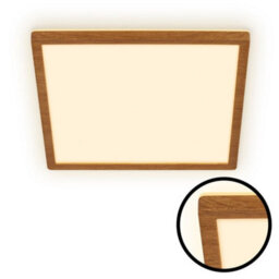 Briloner Ceiling Light Led 18W 2400Lm Square Ultra Slim Wood Look Panel 290mm Warm White - thumbnail 2