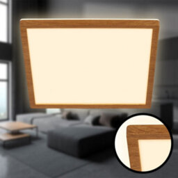 Briloner Ceiling Light Led 18W 2400Lm Square Ultra Slim Wood Look Panel 290mm Warm White - thumbnail 4