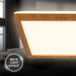 Briloner Ceiling Light Led 18W 2400Lm Square Ultra Slim Wood Look Panel 290mm Warm White - thumbnail 5