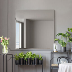 "Mirroroutlet Moderni - All Glass Modern Bevelled Square Wall Mirror 39"" X 39"" (100X100Cm)" - thumbnail 1
