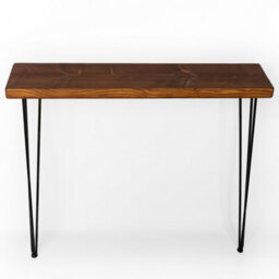 Toolty Rustic Handmade Console Table, Wall Mounted, 70Cm X 22.5Cm , Walnut, 71.5Cm Legs, Handcrafted Vintage Style - thumbnail 3