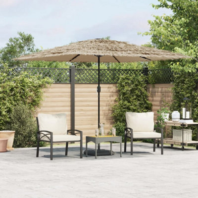 Walplus Garden Parasol With With Leds And Steel Pole Brown 290X290X238 Cm - image 1