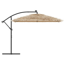 Walplus Garden Parasol With With Leds And Steel Pole Brown 290X290X238 Cm - thumbnail 5