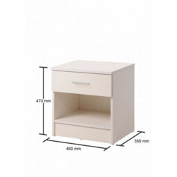 Timber Art Design Rio Costa Bedside Cabinet Bedroom Furniture Nightstand Table 1 Drawer White - thumbnail 4