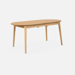 Sweeek - 6 To 8-Seater Extendable Oval Dining Table Natural 160X90X75 Cm - Lisa - thumbnail 2