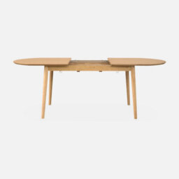 Sweeek - 6 To 8-Seater Extendable Oval Dining Table Natural 160X90X75 Cm - Lisa - thumbnail 3