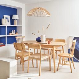 Sweeek - 6 To 8-Seater Extendable Oval Dining Table Natural 160X90X75 Cm - Lisa - thumbnail 6
