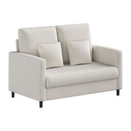 2 Seater Sofa Modern Sofa Couch Loveseat With Thicken Cushions, Beige, (W)132Cm (D)78Cm (H)87Cm - thumbnail 1