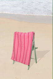 Gaveno Cavailia 1Pk Beach Towel Pin Stripe Sand Free 100X200 Pink - thumbnail 6