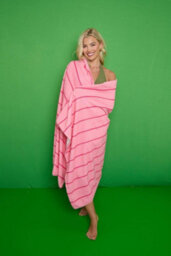 Gaveno Cavailia 1Pk Beach Towel Pin Stripe Sand Free 100X200 Pink