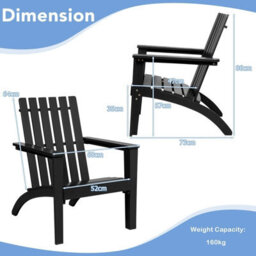 Gainoom Grey Acacia Wood Adirondack Chair Outdoor Patio Chair Lawn Chair - thumbnail 2