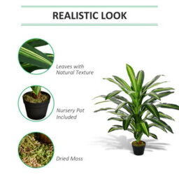 Outsunny 110Cm/3.6Ft Artificial Dracaena Plant Fake Tree Potted Home Office - thumbnail 5