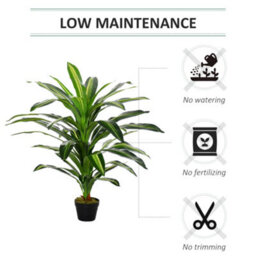 Outsunny 110Cm/3.6Ft Artificial Dracaena Plant Fake Tree Potted Home Office - thumbnail 6