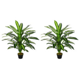 Outsunny 110Cm/3.6Ft Artificial Dracaena Plant Fake Tree Potted Home Office - thumbnail 2