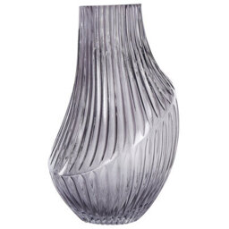 Beliani Flower Vase Myrsina Glass 36 Cm Grey