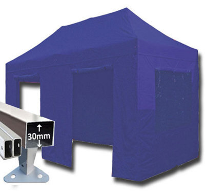 Crocodile Trading 3M X 6M Trader-Max 30 Commercial Instant Shelter Pop Up Gazebos Frame, Canopy & Sides - Navy Blue - image 1