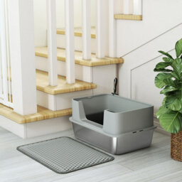 Pawhut Stainless Steel Litter Box With Scoop, High Sided Cat Litter Tray - thumbnail 9