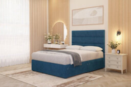 Somnior Beds Somnior Chambery Navy Plush Hybrid Pocket Sprung Orthopaedic Divan Bed Set With Upholstered Headboard - thumbnail 4