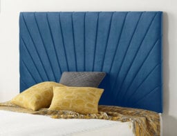 "Somnior Beds Platinum Divan Bed Set With 2 Drawers With Mattress & 30"" Headboard - Plush Velvet, Navy, 4Ft6 Double" - thumbnail 4