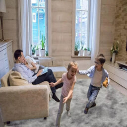 Ameha Non Slip Shaggy Fluffy Area Rug Large Living Room Bedroom Tye Dye Light Grey Carpet, 120X170 Cm - thumbnail 8