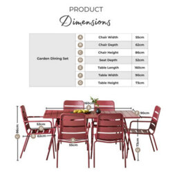 Furniturebox Uk Leros Cream Metal 6 Seat Garden Dining Set - thumbnail 8