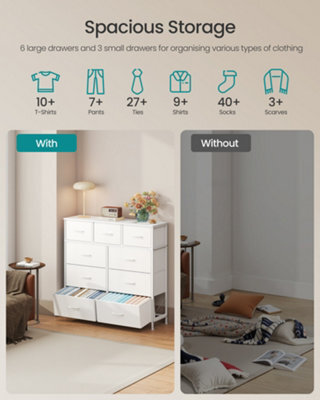 Songmics Chest Of Drawers, 9 Storage Drawers Bedroom, Storage Unit, Steel, Mdf, Non-Woven Fabric, For Bedroom, Closet, Hallway - image 1