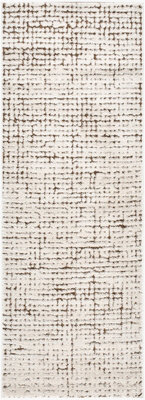 Livabliss Our Pnw Home Cascade-Modern Ivory Brown Graphic High Pile Living Dining Bedroom Rug 80 X 220 Cm Easy Care, Non Shedding - image 1
